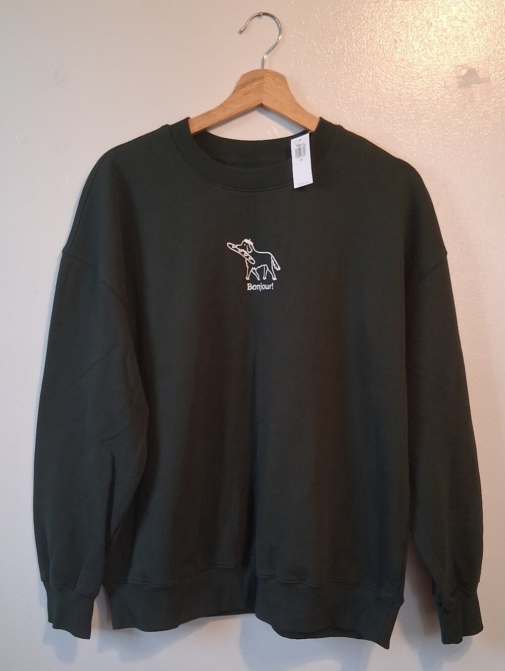 Old Navy Green Dog Embroidered Sweathshirt